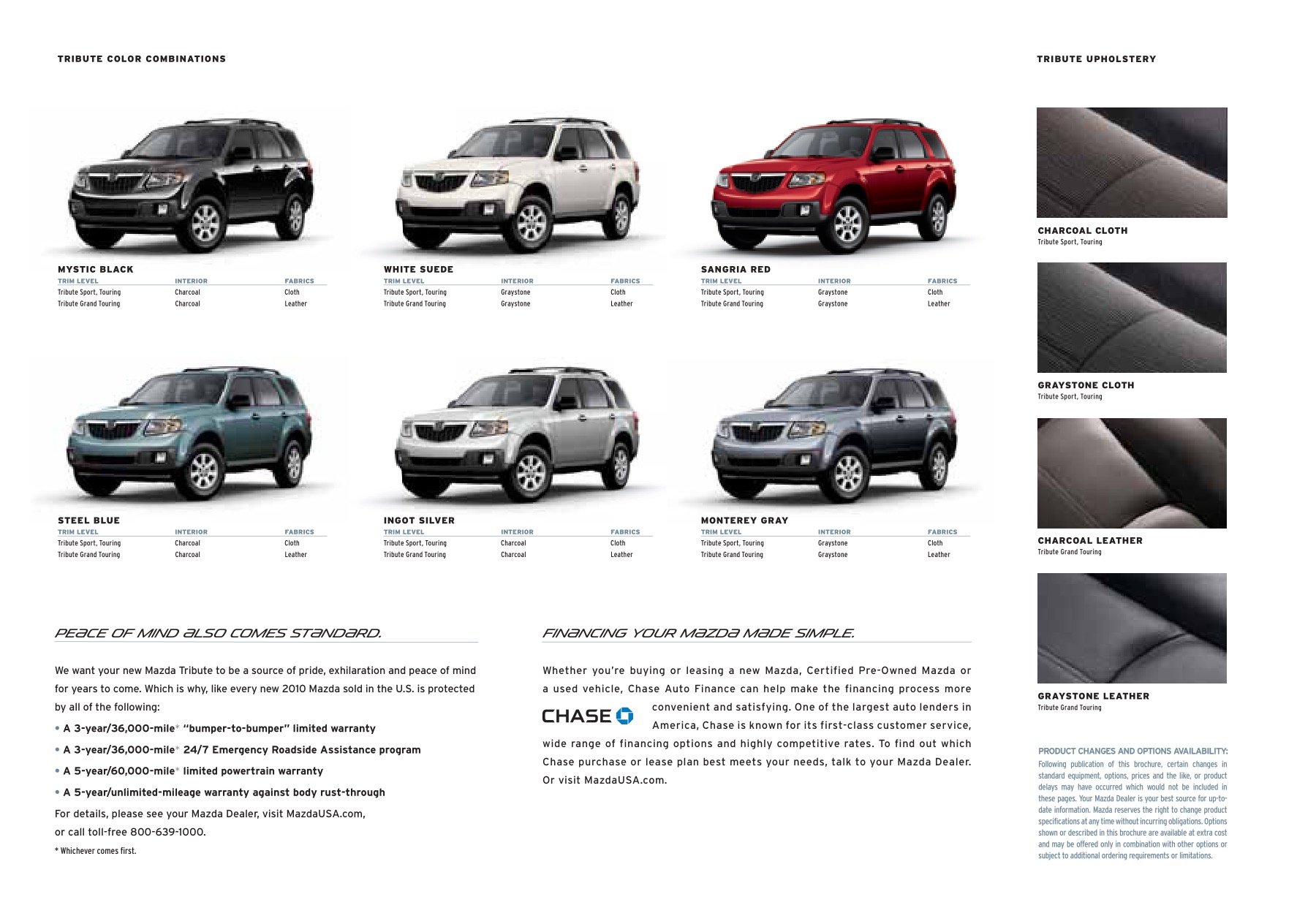 2010 Mazda Tribute Brochure Page 2